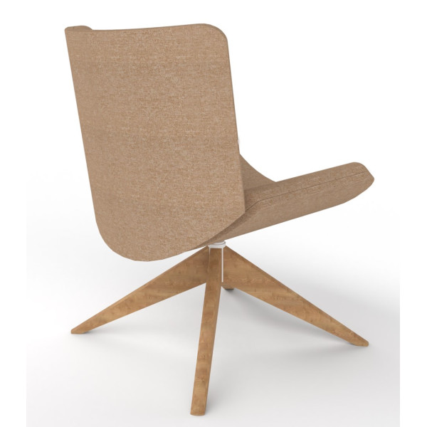 Review Upholstered Lounge Chair With Wooden Pyramid Base